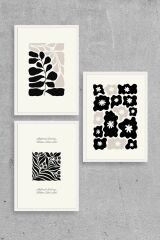 Modern Üçlü Ahşap Çerçeveli Tablo 50 x 70