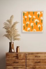 Çiçek Ahşap Çerçeveli Tablo 23 x 23