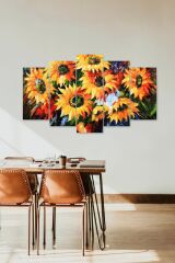 Papatyalar 5 Parçalı Mdf Tablo 60 x 100