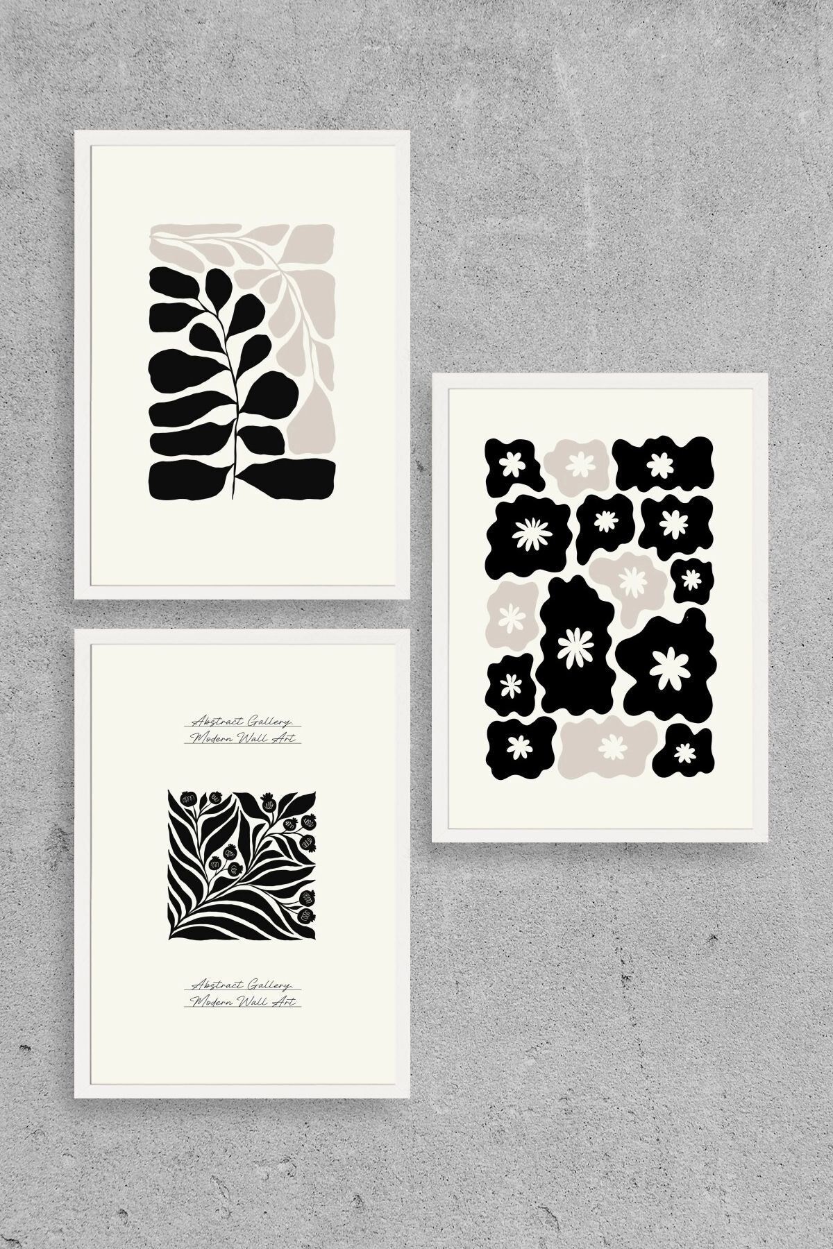 Modern Üçlü Ahşap Çerçeveli Tablo 23 x 30