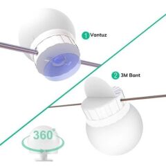 BUFFER® Nostalji Hollywood Tarzı 10lu Makyaj Masası Aynası Beyaz Led Işıklı Lamba USB