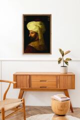 Fatih Sultan Mehmet Ahşap Çerçeveli Tablo 23 x 30