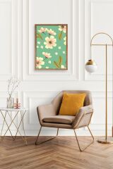 Çiçekler Ahşap Çerçeveli Tablo 30 x 42