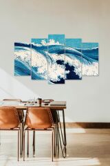 Deniz Manzarası 5 Parçalı Mdf Tablo 60 x 100