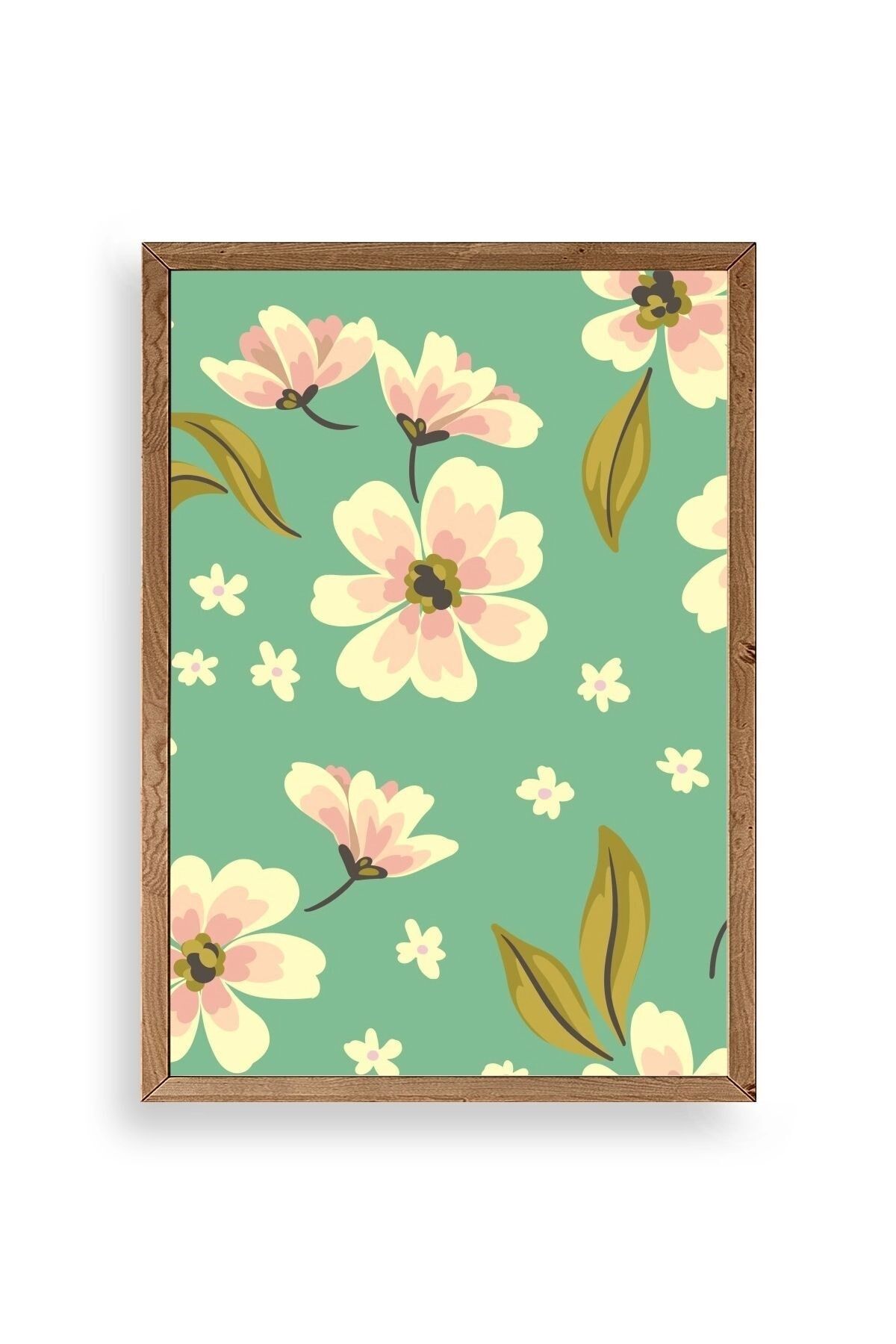 Çiçekler Ahşap Çerçeveli Tablo 17 x 23