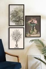 Matisse Üçlü Ahşap Çerçeveli Tablo 50 x 70