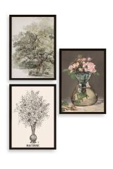 Matisse Üçlü Ahşap Çerçeveli Tablo 30 x 40