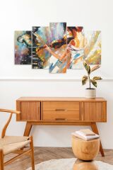 Kadın Keman 5 Parçalı Mdf Tablo 60 x 100