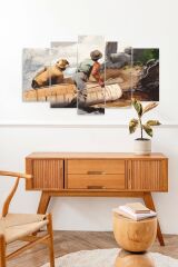 İnsan Manzarası 5 Parçalı Mdf Tablo 60 x 100