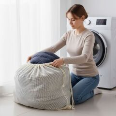 BUFFER® Battal Boy 120x150 cm Mont Yıkama Filesi–Extra Büyük, Dayanıklı, Nefes Alabilir Çamaşır Koruma Torbası