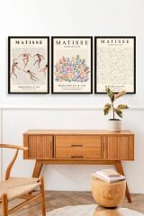 Matisse Üçlü Ahşap Çerçeveli Tablo 30 x 40