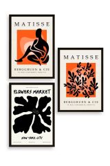 Matisse Üçlü Ahşap Çerçeveli Tablo 23 x 30