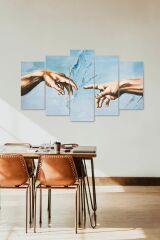 Kadın ve Erkek Kavuşamayanlar Manzarası 5 Parçalı Mdf Tablo 60 x 100
