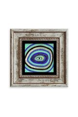 Nazar Boncuğu Çerçeveli Taş Tablo 20 cm