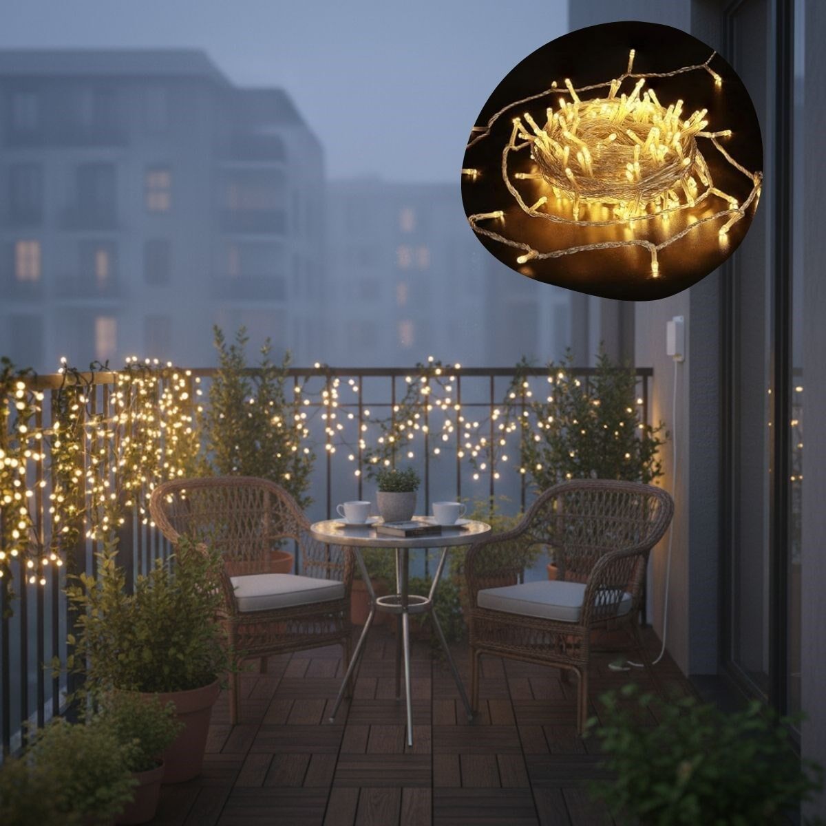 BUFFER® Günışığı Renk 5 Farklı Işık Modlu 10 Metre Eklemeli Dekor Boncuk Model Dekoratif Led