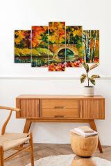 Sonbahar Manzara 5 Parçalı Mdf Tablo 60 x 100