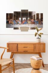 Yunan Bilgelik Manzarası 5 Parçalı Mdf Tablo 60 x 100