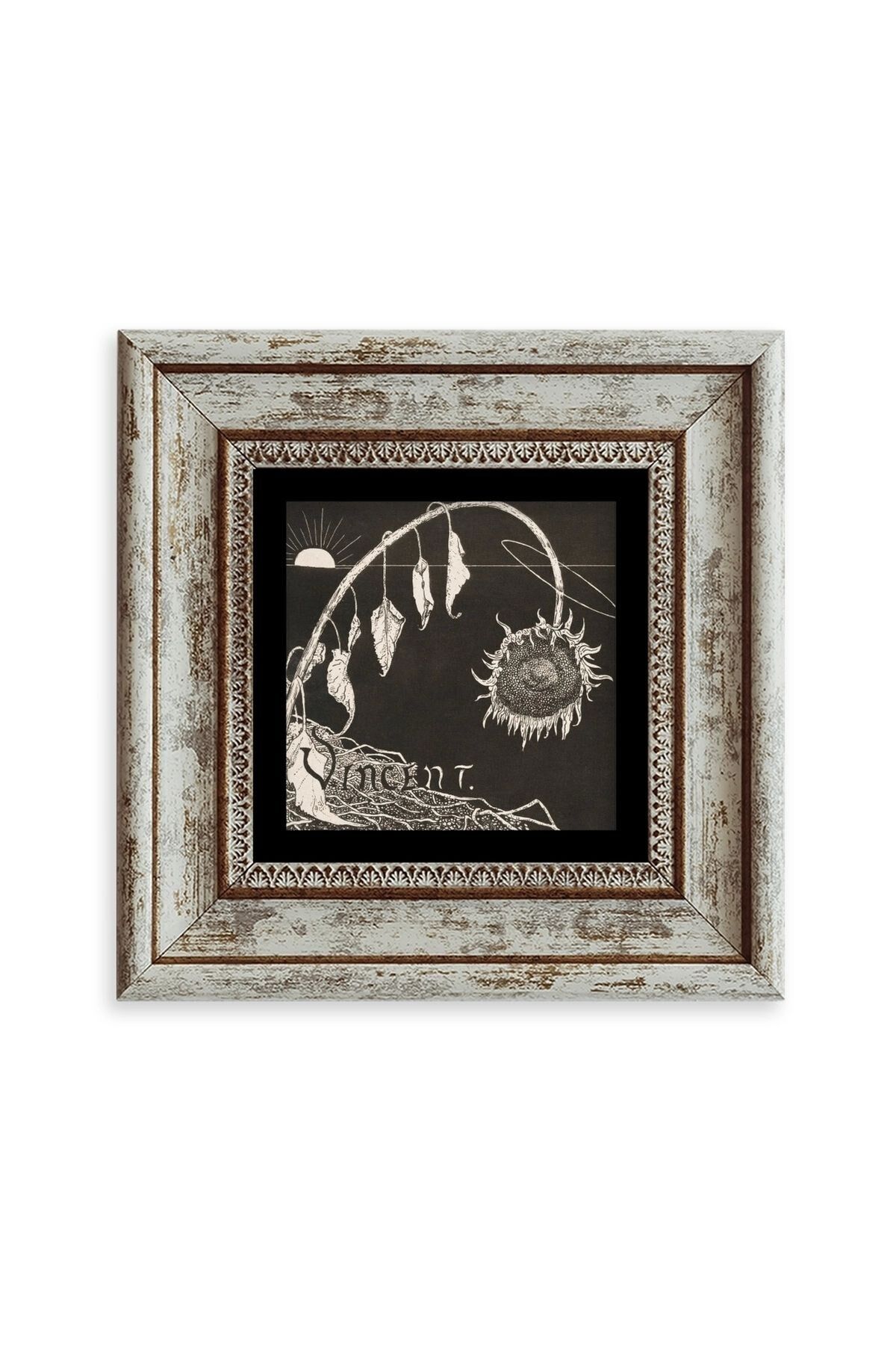 Van Gogh Çerçeveli Taş Tablo 20 cm