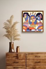 Modern Ahşap Çerçeveli Tablo 23 x 23