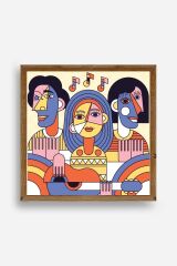 Modern Ahşap Çerçeveli Tablo 23 x 23