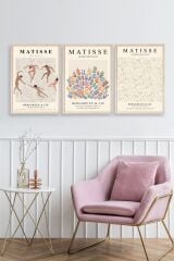 Matisse Üçlü Ahşap Çerçeveli Tablo 30 x 40