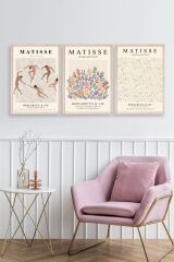 Matisse Üçlü Ahşap Çerçeveli Tablo 40 x 60