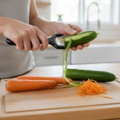 BUFFER® Solingen Çelik Küçük Boy Meyve Sebze Soyacak – Keskin Paslanmaz Soyucu Aparat