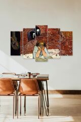Düşündüren Tablo 5 Parçalı Mdf Tablo 60 x 100