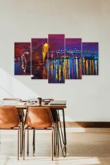 Deniz Manzarası 5 Parçalı Mdf Tablo 60 x 100