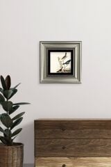 Daldaki Kuşlar Çerçeveli Taş Tablo 20 cm