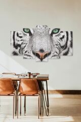 Kaplan Bakışı Manzara 5 Parçalı Mdf Tablo 60 x 100