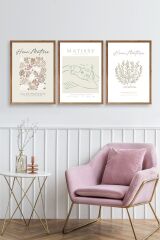 Matisse Üçlü Ahşap Çerçeveli Tablo 50 x 70