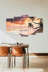 Deniz Manzarası 5 Parçalı Mdf Tablo 60 x 100
