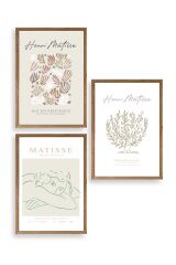 Matisse Üçlü Ahşap Çerçeveli Tablo 40 x 60