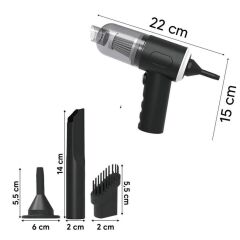 Buffer 3in1 Araç İçi Kablosuz Şarjlı Mini El Süpürgesi Vakum ve Üfleme