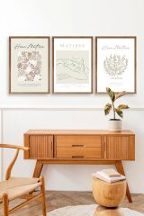 Matisse Üçlü Ahşap Çerçeveli Tablo 30 x 40