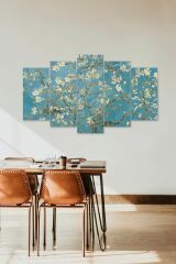 Doğa Çiçekler 5 Parçalı Mdf Tablo 60 x 100