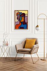 Soyut Kadın Ahşap Çerçeveli Tablo 30 x 42