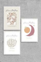 Matisse Üçlü Ahşap Çerçeveli Tablo 40 x 60