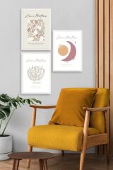 Matisse Üçlü Ahşap Çerçeveli Tablo 30 x 40