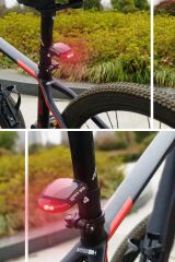 BUFFER® LED Güneş Enerjisi ile Şarj Edilebilir Bisiklet Kuyruk Lambası Solar Bisiklet Lambası