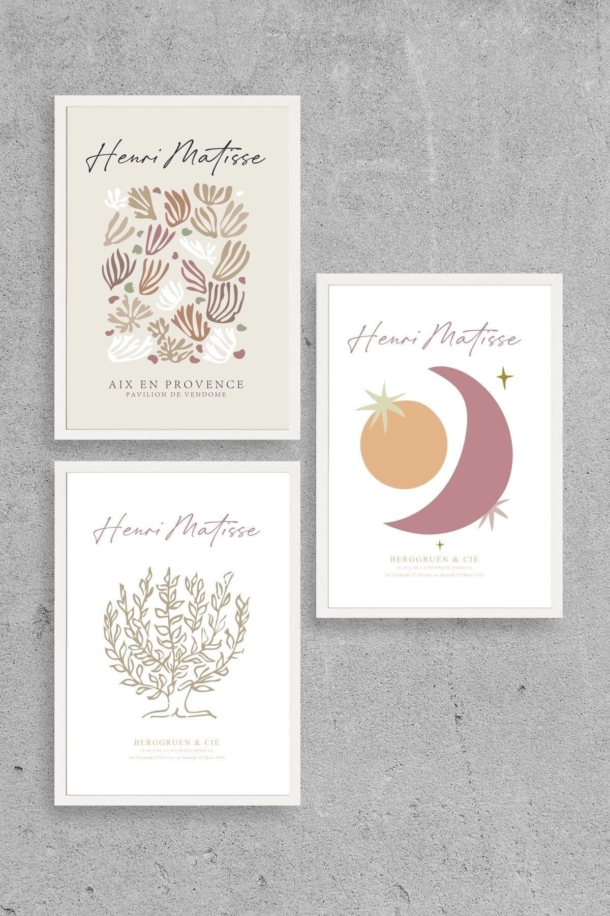 Matisse Üçlü Ahşap Çerçeveli Tablo 30 x 40