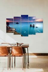 Deniz Manzarası 5 Parçalı Mdf Tablo 60 x 100