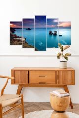 Deniz Manzarası 5 Parçalı Mdf Tablo 60 x 100