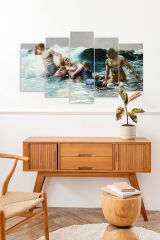 Deniz Manzarası 5 Parçalı Mdf Tablo 60 x 100