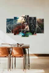 İnsan Manzarası 5 Parçalı Mdf Tablo 60 x 100