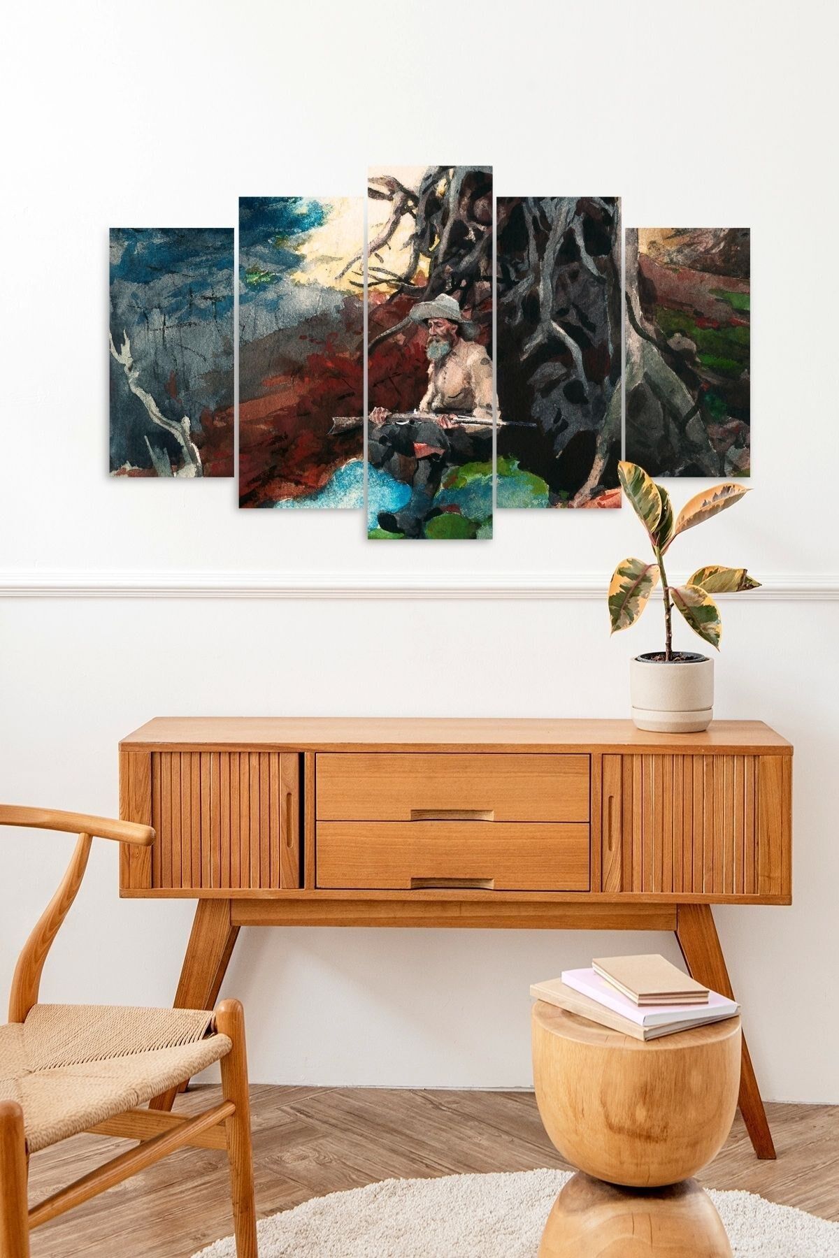 İnsan Manzarası 5 Parçalı Mdf Tablo 60 x 100