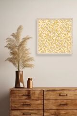 Yapraklar Ahşap Çerçeveli Tablo 23 x 23