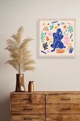 Kadın Ahşap Çerçeveli Tablo 42 x 42