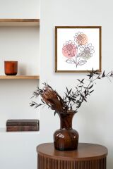 Çiçek Ahşap Çerçeveli Tablo 50 x 50